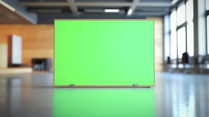 Green Screen Display Stand in a Modern Office Space