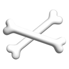 3D Bubble Balloon White Dog Bone vector illustration isolated on transparent background. Inflate clipart png icon. Holiday Halloween set. Realistic Three-dimensional shape