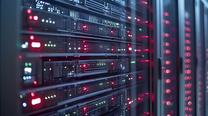 Obraz premium Server Racks in a Data Center