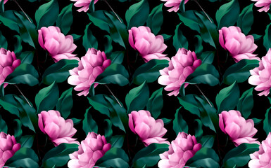 Fototapeta premium seamless floral pattern. Hand draw flowers pattern.