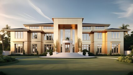 Fototapeta premium luxury hotel in the evening