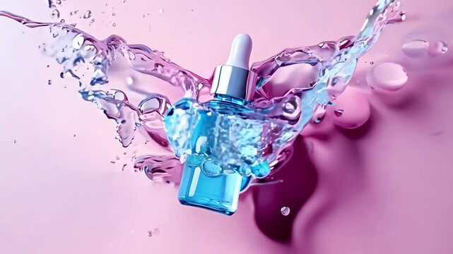Exploring the benefits of blue serum for skin hydration and rejuvenation in a pastel setting
