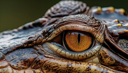 Detailed photograph of a crocodile iris