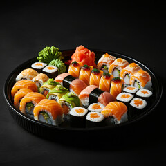 Sushi Platter with a Variety of Freshly Made Rolls