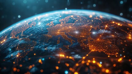 A global communication network concept. A global business strategy.