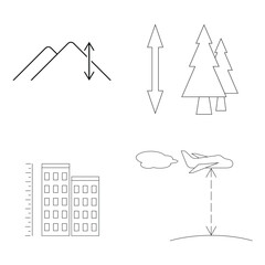 altitude icon, height symbol