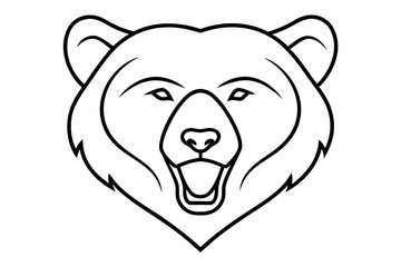 Minimalist Single Line Bear Head Logo Design - Elegant Vector Line Art