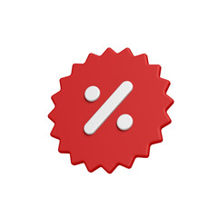 Discount offer icon. Percent. Special offer. 3d illustration.