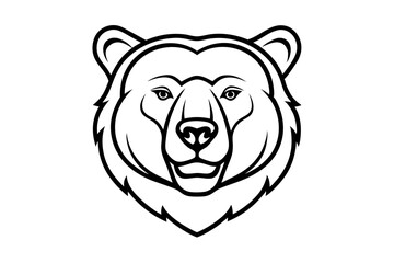 Minimalist Single Line Bear Head Logo Design - Elegant Vector Line Art