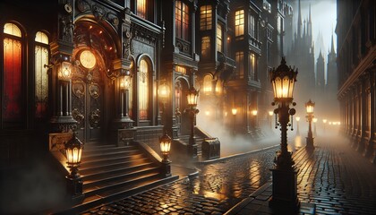 Fototapeta premium “Ornate Gate at Dusk” 