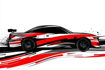 Naklejka premium Dynamic vector design for race car livery and vinyl wraps abstract stripe graphic backgrounds