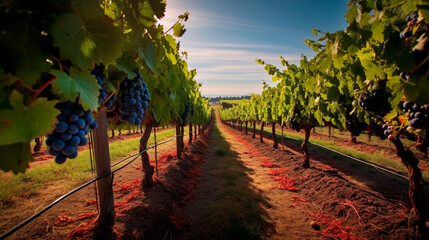 vineyard at sunset