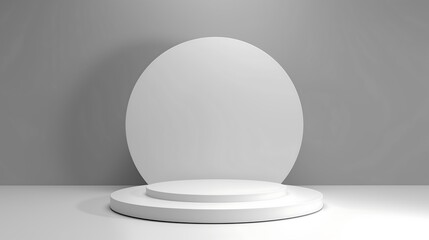 white tone color background with small podium,  화이트, 단상, 포디움 01