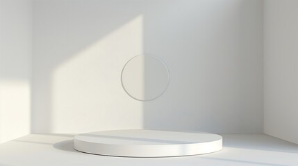 white tone color background with small podium,  화이트, 단상, 포디움 03