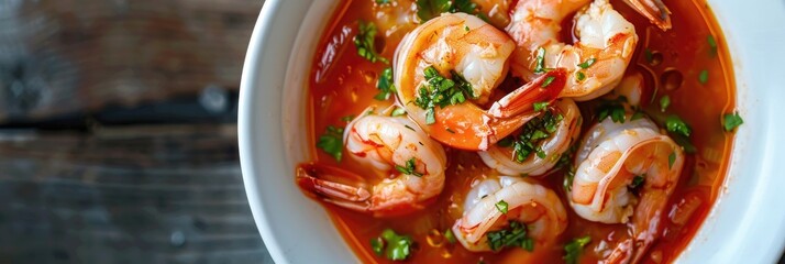 Chupe de Camarones Prawn Soup Captured from Above with Selective Focus