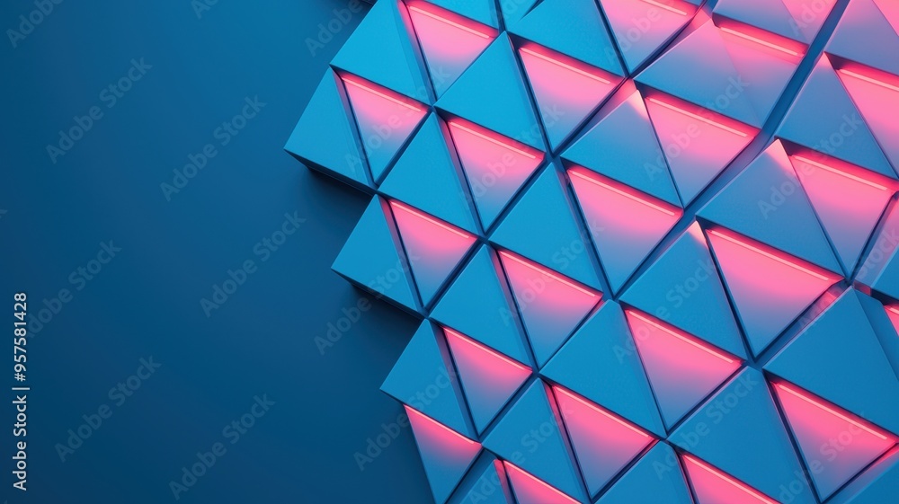 Aufkleber aesthetic geometric patterns with neon lighting create a visually striking abstract background in so