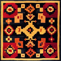 97. **Peruvian alpaca wool pattern with traditional, geometric motifs.**