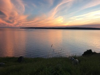 sunset over the ocean