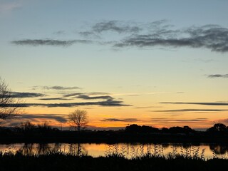 sunset over the river