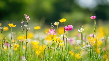 spring wild flower field background