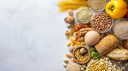 Carbohydrates banner with copyspace, sugar molecules. Along with proteins and fats, carbohydrates are one of three main nutrients found in foods and drinks.