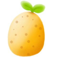 Big brown potato on transparent background