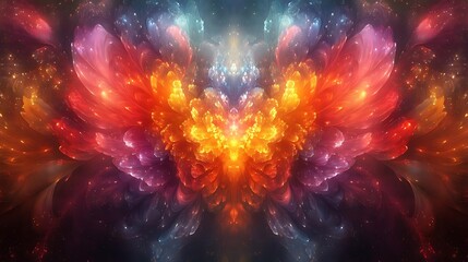 Abstract Colorful Fractal Flower Illustration