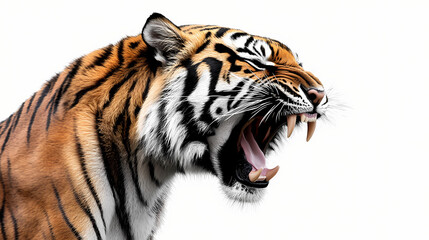 Roaring tiger isolated of transparent background. png. digital art. Tiger. Illustration