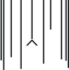 The line composition consists of vertical stripes and a slingshot.