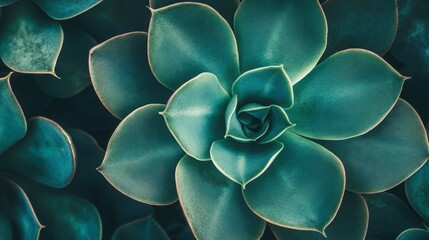 A close-up of a green succulent plant with intricate, overlapping leaves, set against a neutral background