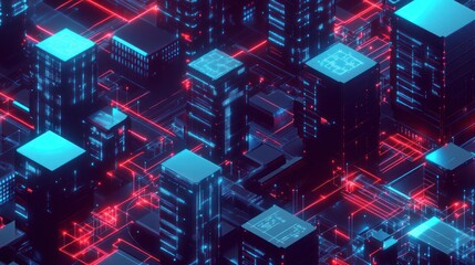 Futuristic Cityscape with Neon Lights