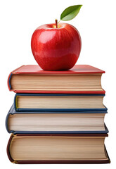 Red Apple on a Stack of Books.