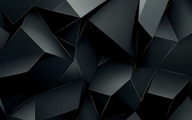 Obraz premium Black Abstract Background with Polygonal Shapes for Modern Design