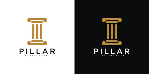 Luxury pillar abstract logo design for lawyer, law. Premium Vector