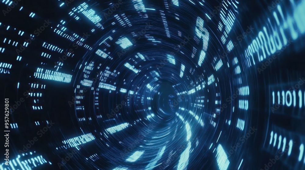Poster digital tunnel: a journey into the world of data