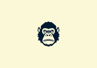 Vector illustration of Ape Head Logo Design