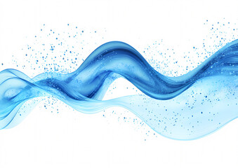 Abstract blue wave design on white, symbolizing technology and innovation.