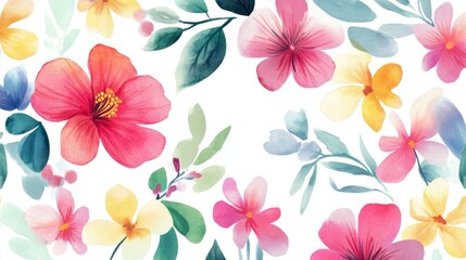 Mughal Garden Watercolor Collection: Elegant Floral Illustrations on White Background