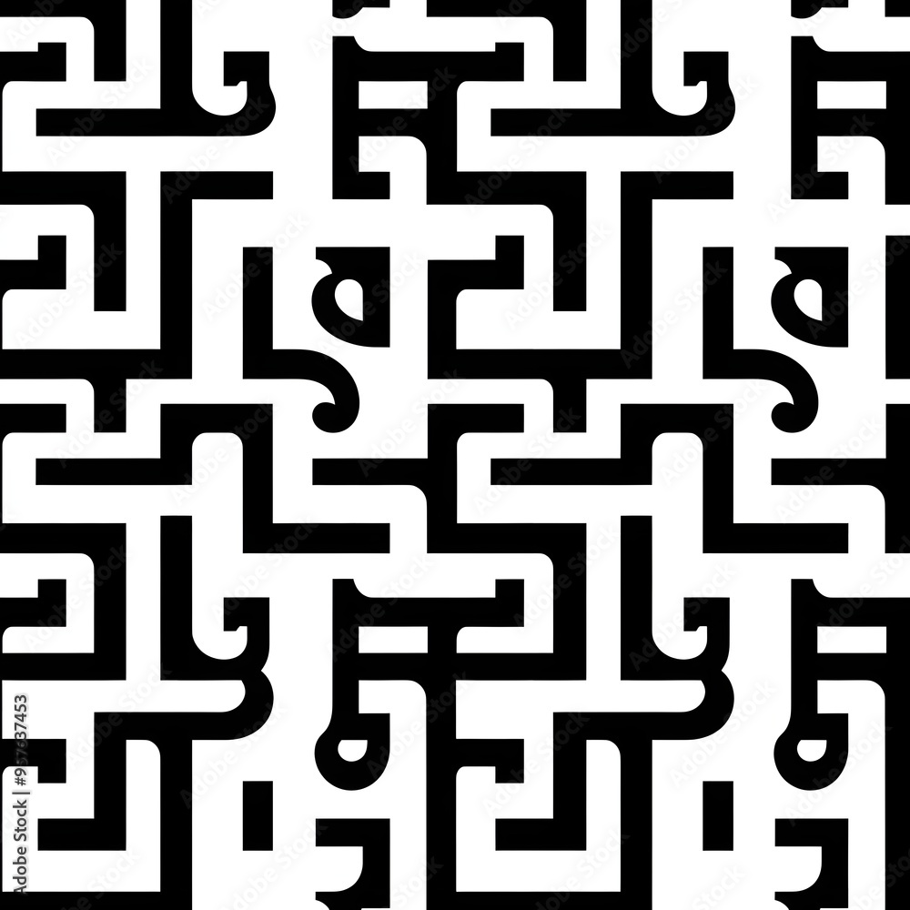 Poster 30. **greek key pattern with repeating, interlocking meanders.**