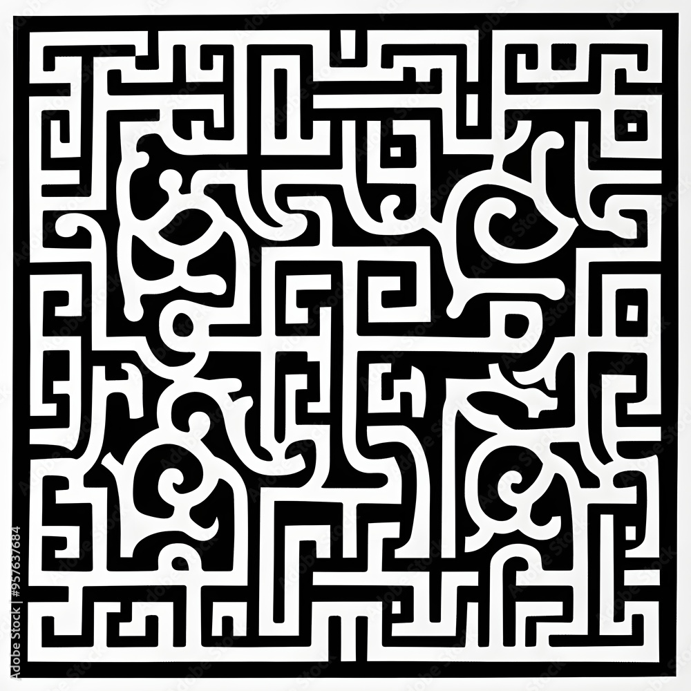 Poster 30. **greek key pattern with repeating, interlocking meanders.**