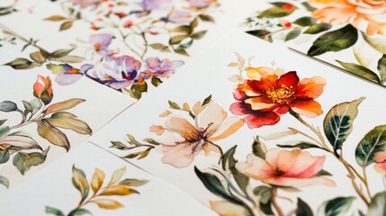 Obraz premium Romantic Mughal Garden Wedding Invitation with Floral Watercolor Designs