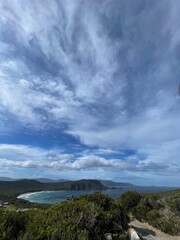 Storm clouds over island beaches 
