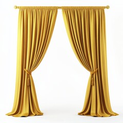 Yellow Curtains with Gold Finials.