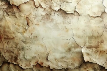 Fototapeta premium An abstract textured background featuring cracked and weathered surfaces in earthy tones of brown and cream, evoking a rustic and vintage feel. Ideal for themes of art, design, and natural aesthetics.