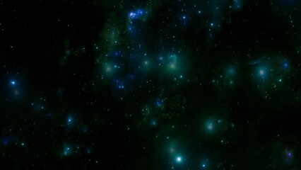 Mystical Space Nebula in Vibrant Colors with Starfield