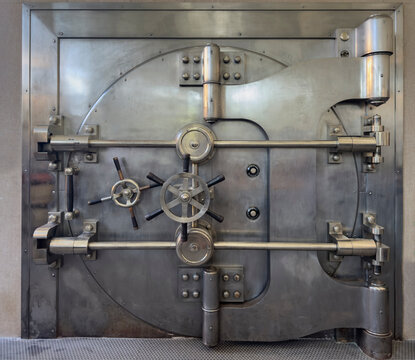 Door Bank Safe vault  with nobody