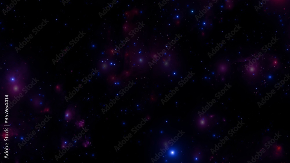 Canvas Prints colorful interstellar nebula with stars in deep space