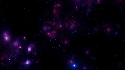 Colorful Interstellar Nebula with Stars in Deep Space