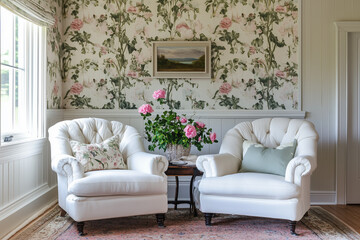 Bringing Spring Indoors with Floral Printed Wallpapers