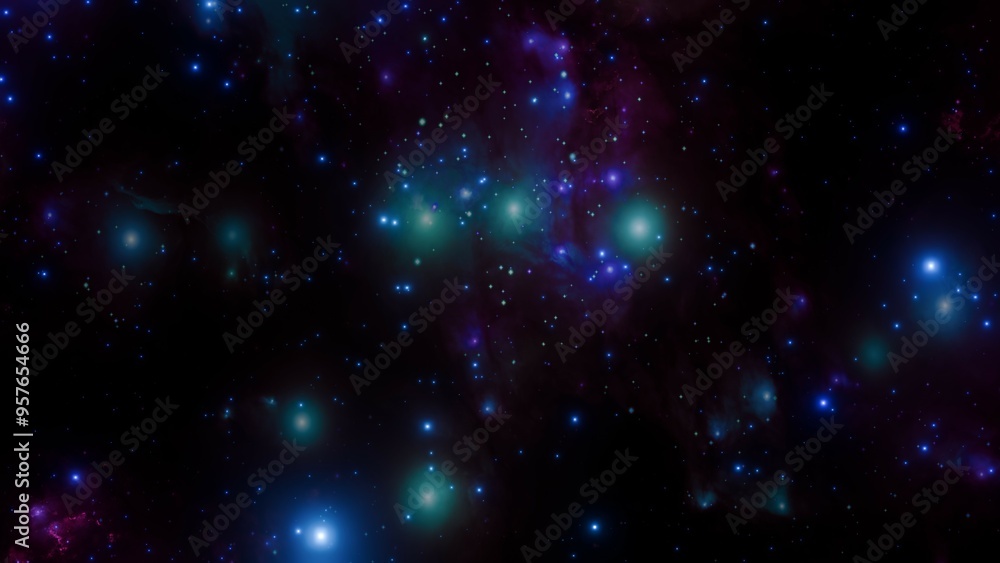 Canvas Prints colorful interstellar nebula with stars in deep space